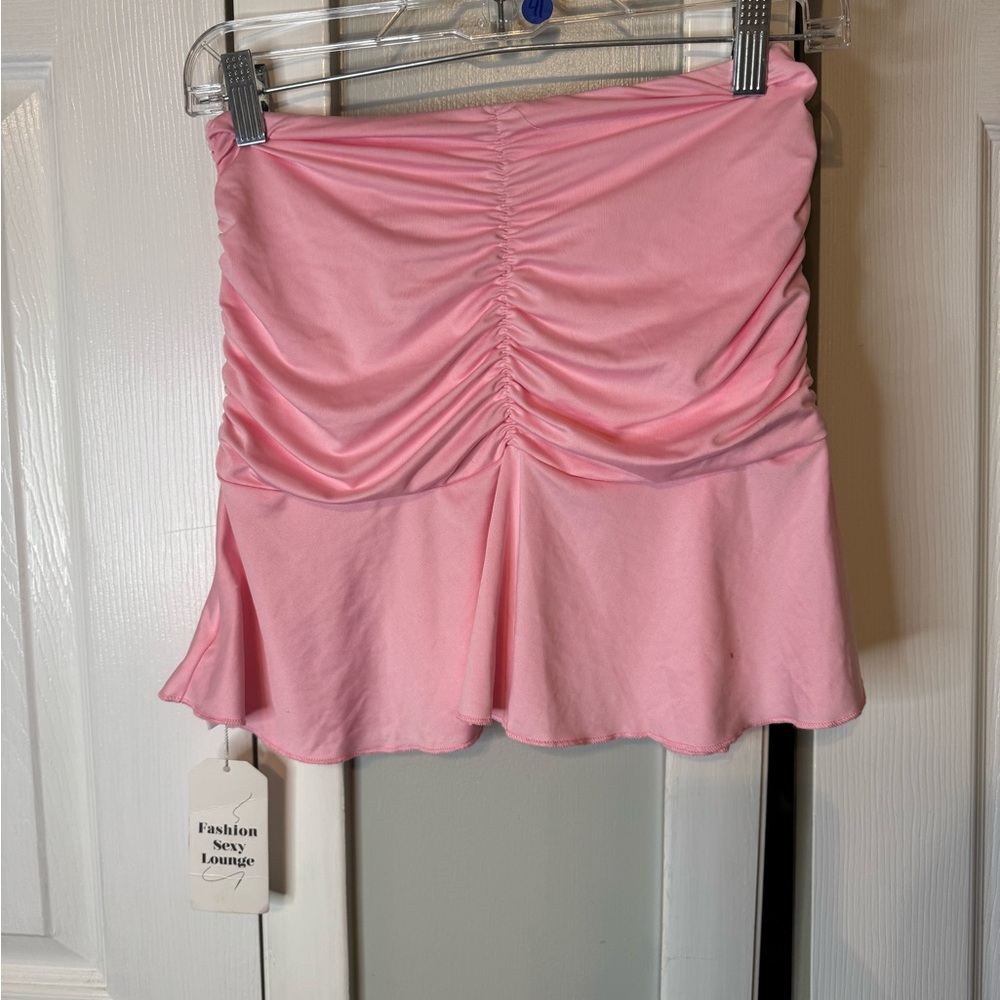 Pink Ruched Tube Top NWT